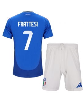 Italia Davide Frattesi #7 Maglia Gara Casa Repliche Europei 2024 Bambino